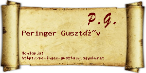 Peringer Gusztáv névjegykártya